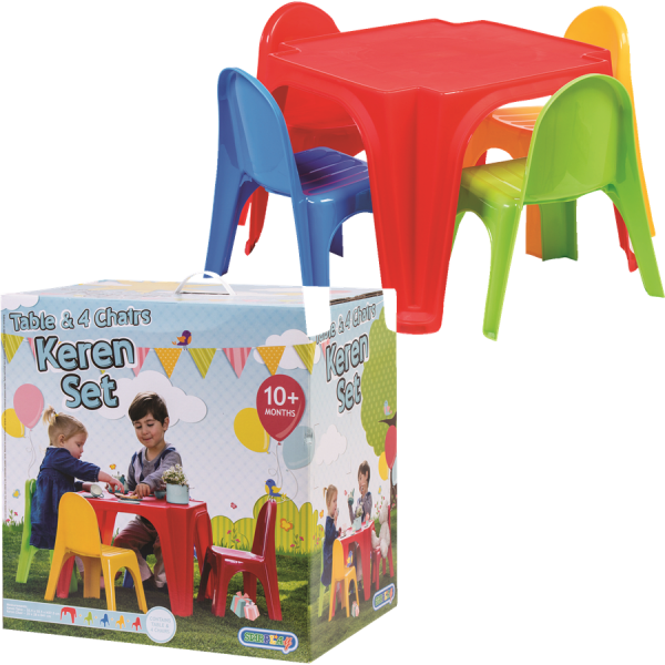 ⁦סט שולחן ילדים + 4 כסאות STARPLAST⁩ – תמונה ⁦2⁩