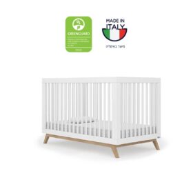 מיטת תינוק ריי צבע לבן בשילוב צבע טבעי מבית רהיטי סגל