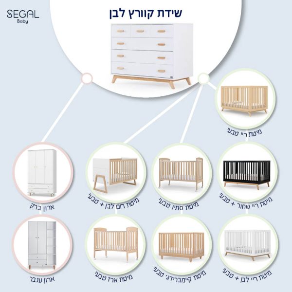⁦שידה קוורץ צבע לבן מבית רהיטי סגל⁩ – תמונה ⁦8⁩