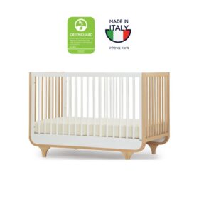 מיטת תינוק ג’ולי צבע טבעי בשילוב צבע לבן מבית רהיטי סגל