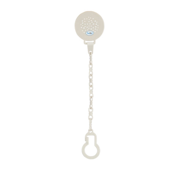 מחזיק מוצץ עם שרשרת טוויגי – Twigy Pacifier Clip with chain צבע שמנת - Beige