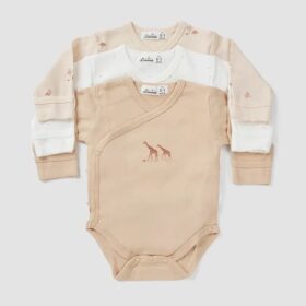 3 בגדי גוף מעטפת Giraffe | טריקו 0-3