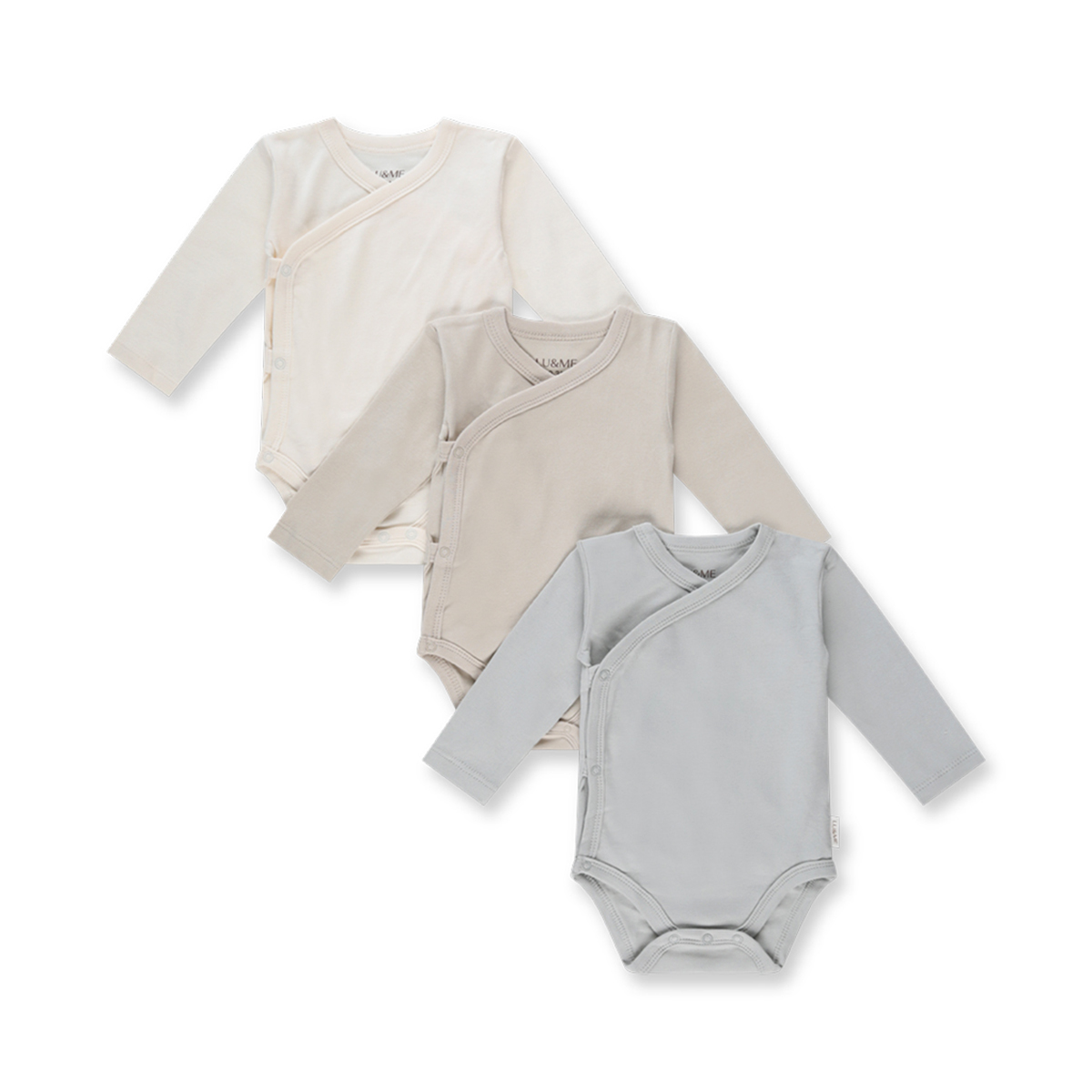 שלישיית בגד גוף תכלת מידה ניו בורן - LU&ME