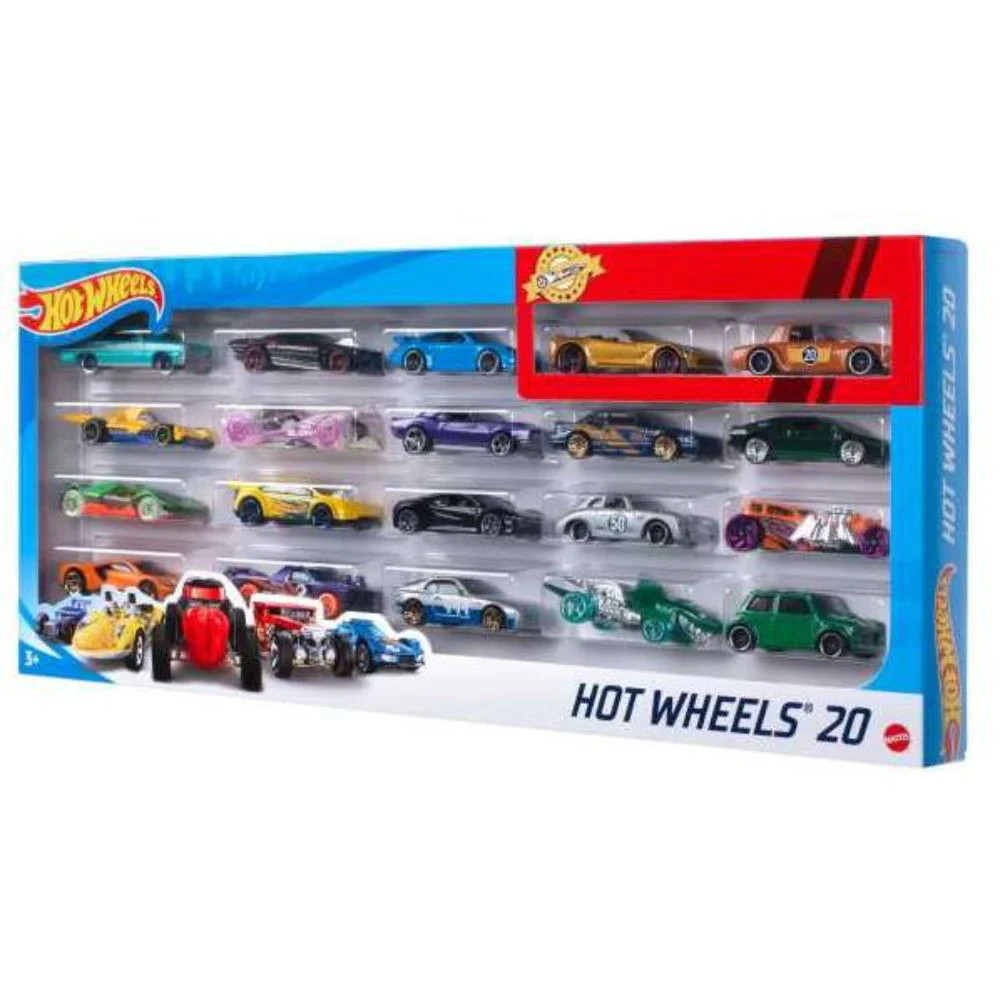 מארז 20 מכוניות מתכת הוט ווילס – HOT WHEELS