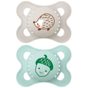 זוג מוצצים סיליקון 0-6 חודשים מאם MAM מסדרת פורסט במגוון צבעים