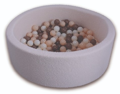 בריכת כדורים פרימיום עם בד בוקלה רך ונעים ו 200 כדורים צבעוניים – תמונה 2