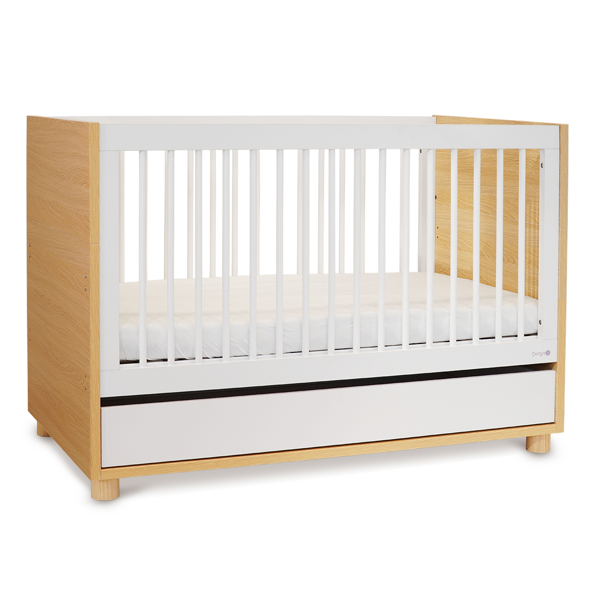 מיטת תינוק דייניז קורי לבן/עץ – Dainy’s Corry™ Baby Bed White/Wood 130×70 cm – תמונה 2