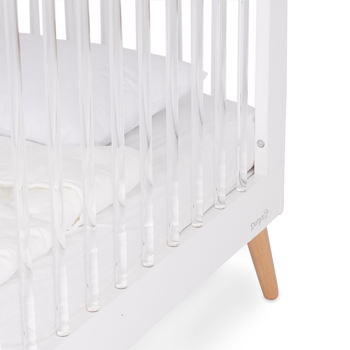 מיטת תינוק דייניז הילס לבן/אקריל – Dainy’s Hills™ Baby Bed White/acrylic 120×60 cm – תמונה 4
