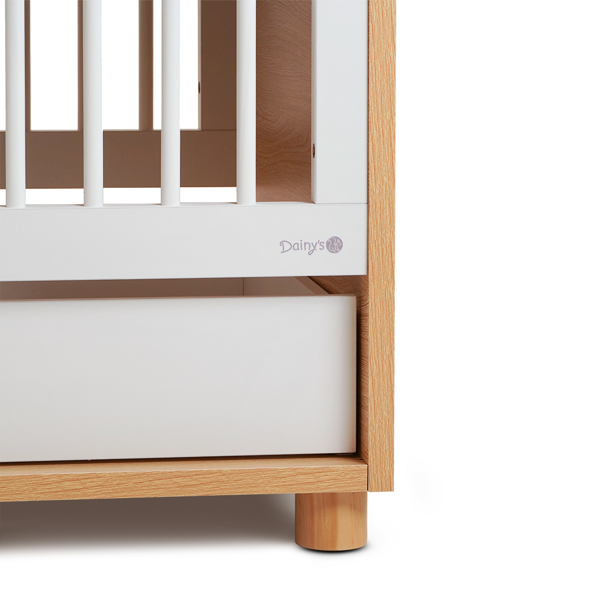 מיטת תינוק דייניז קורי לבן/עץ – Dainy’s Corry™ Baby Bed White/Wood 130×70 cm – תמונה 5