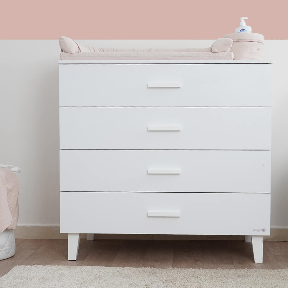 שידת אחסנה דייניז ריין לבן קלאסי – Dainy’s Rain™ Dresser Classic White 100 cm – תמונה 5