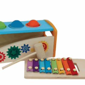 הך פטיש קסילופון 2 ב 1 מעץ I AM TOYS